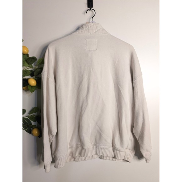 Aerie Oversized Cream 1/4 button sweatshirt Sz S  (could fit up to L) - Picture 2 of 2